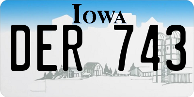 IA license plate DER743