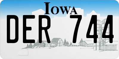 IA license plate DER744