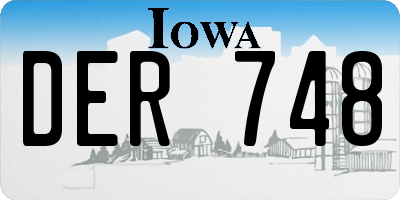 IA license plate DER748