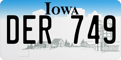 IA license plate DER749