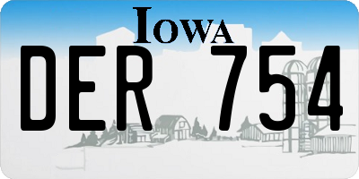 IA license plate DER754