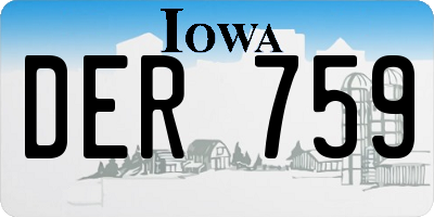 IA license plate DER759