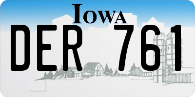 IA license plate DER761
