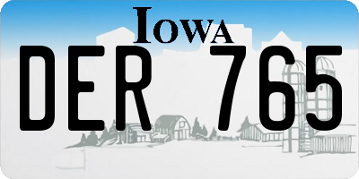 IA license plate DER765