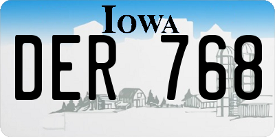IA license plate DER768