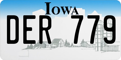 IA license plate DER779
