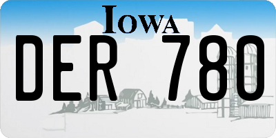 IA license plate DER780