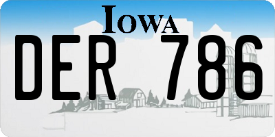 IA license plate DER786