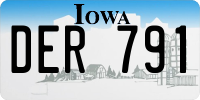 IA license plate DER791