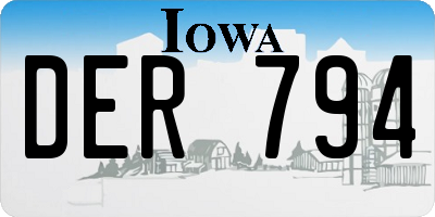 IA license plate DER794
