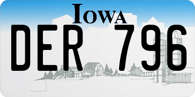 IA license plate DER796
