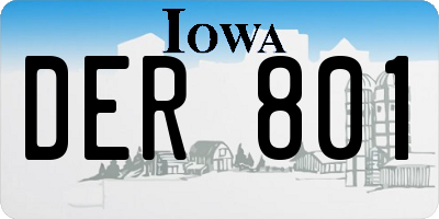 IA license plate DER801
