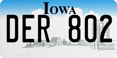 IA license plate DER802