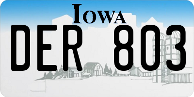 IA license plate DER803