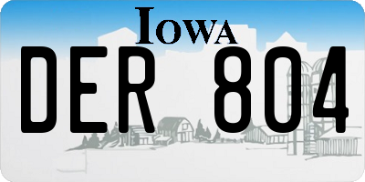 IA license plate DER804