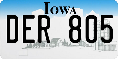 IA license plate DER805