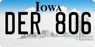 IA license plate DER806