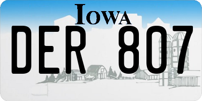 IA license plate DER807