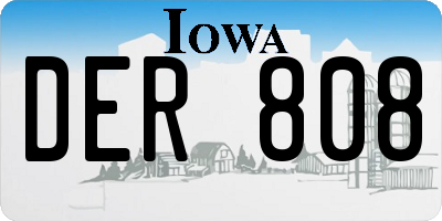 IA license plate DER808