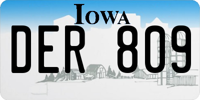 IA license plate DER809