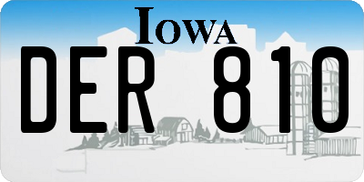 IA license plate DER810