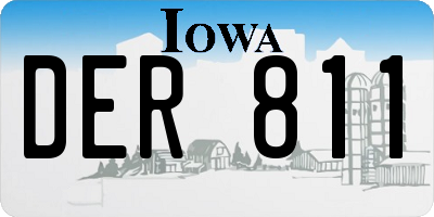IA license plate DER811