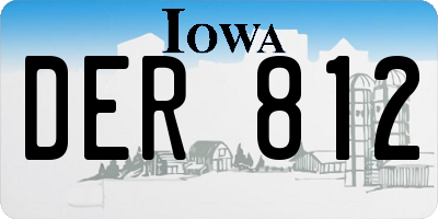 IA license plate DER812
