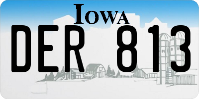 IA license plate DER813