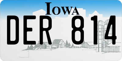 IA license plate DER814