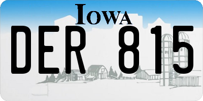 IA license plate DER815