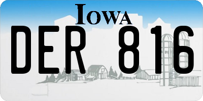 IA license plate DER816