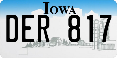 IA license plate DER817