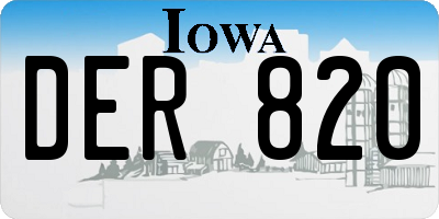 IA license plate DER820