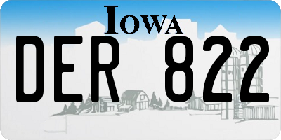 IA license plate DER822
