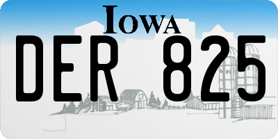 IA license plate DER825