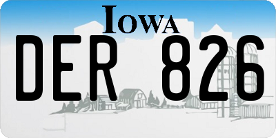 IA license plate DER826