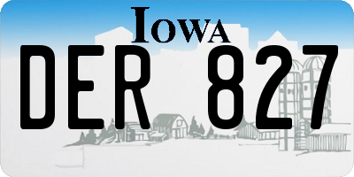 IA license plate DER827