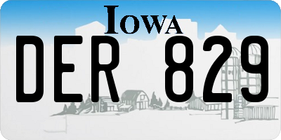 IA license plate DER829