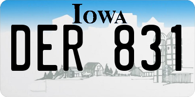 IA license plate DER831