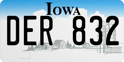 IA license plate DER832
