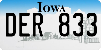 IA license plate DER833