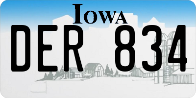IA license plate DER834