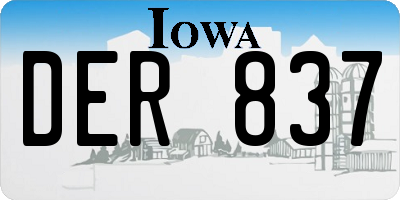 IA license plate DER837