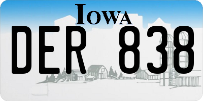 IA license plate DER838