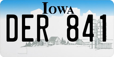 IA license plate DER841