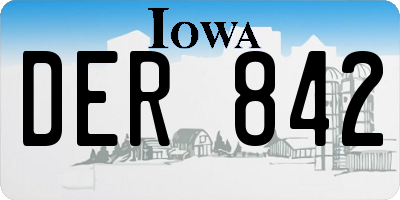 IA license plate DER842