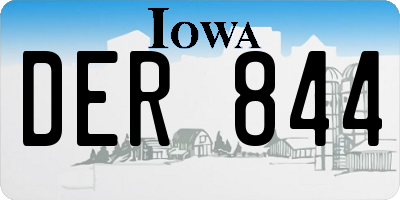 IA license plate DER844