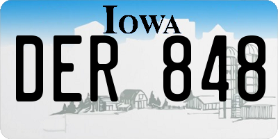 IA license plate DER848