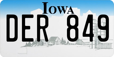 IA license plate DER849