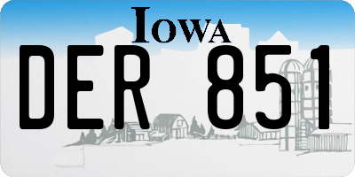 IA license plate DER851